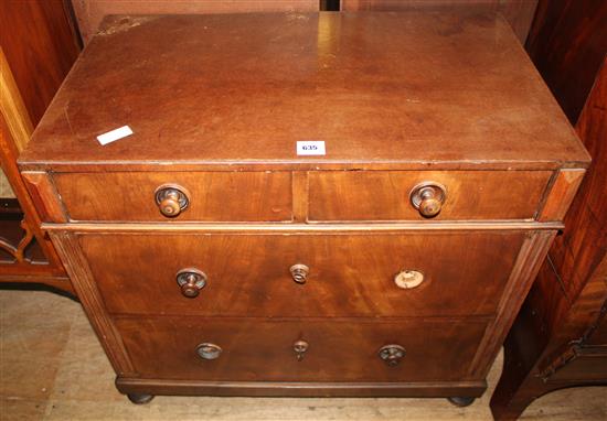 Continental walnut chest of two short and two long drawers(-)